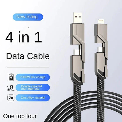 1+1 Gratis - Cable de carga 4 en 1 con velcro